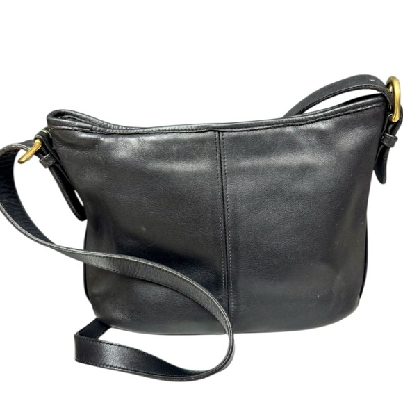Vintage 90s Coach Worth Bag 4143 Black Glove-Tanned Leather Shoulder Bag - Picture 4 of 17